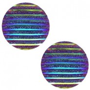 Basic cabochon 20mm stripe Cobalt blue holographic